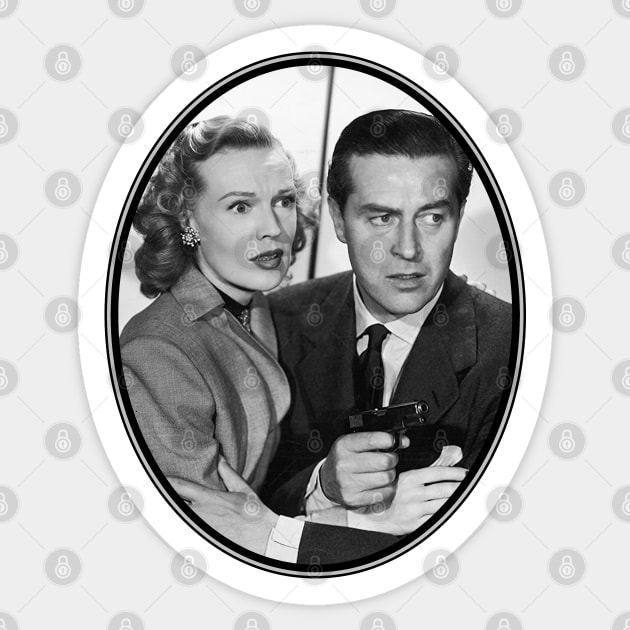 Ray Milland & Rita Johnson In The Big Clock Sticker by Noir-N-More